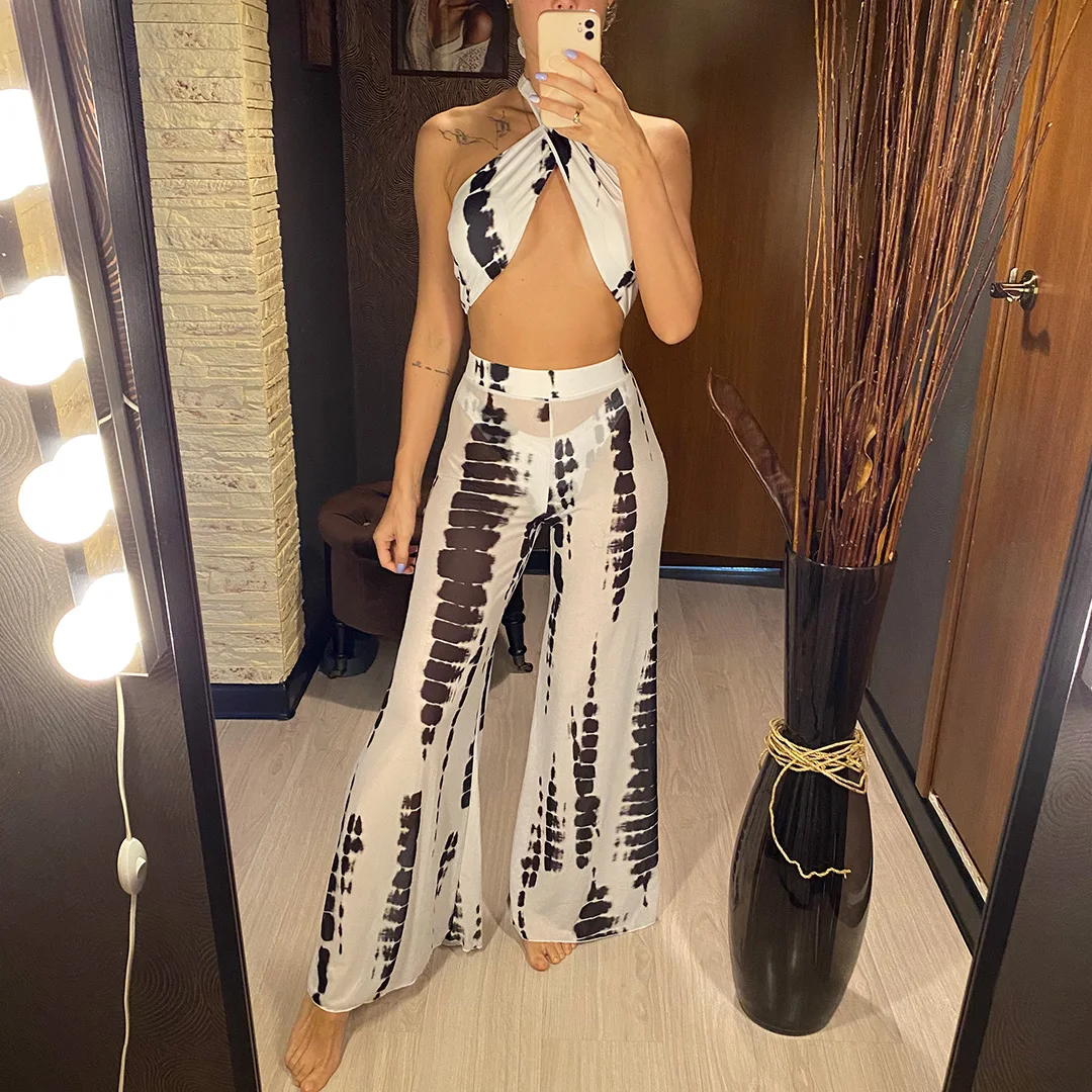 Halter Beach Pants Bikini Set